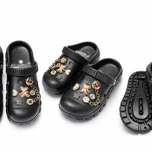 Stylish Black Kids Shoes with Charms